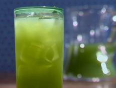 This chilled drink features a few simple ingredients: cucumbers, water and sugar. They all mix up into a brightly colored, refreshing cooler.