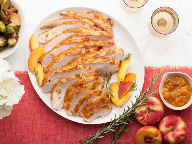 roasted turkey breast with peaches