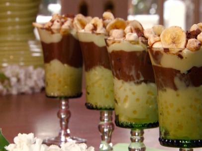 Mixed Pudding Parfaits with Banana Chips and Chocolate CurlsRobin Miller - Quick Fix MealsRM-0208