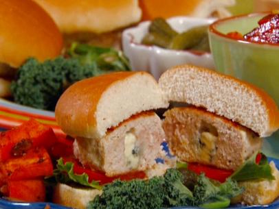 Blue Cheese-Stuffed Turkey Burgers. Robin MillerQuick Fix MealsRM-0208