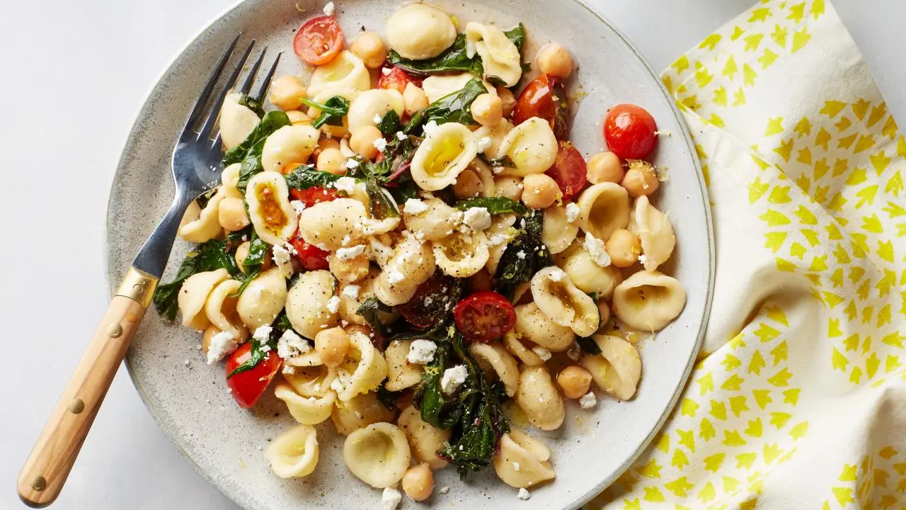 Orecchiette with Greens, Garbanzo Beans and Ricotta Salata Recipe ...