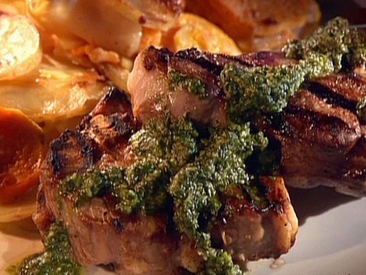Lamb Loin Chops with Mint Pesto Recipe Guy Fieri Food Network