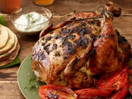 Herb-Roasted Chicken with Melted Tomatoes