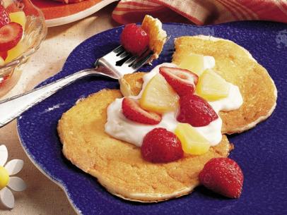 Bisquick sponsored image and recipe - Fruity Yogurt Pancakes