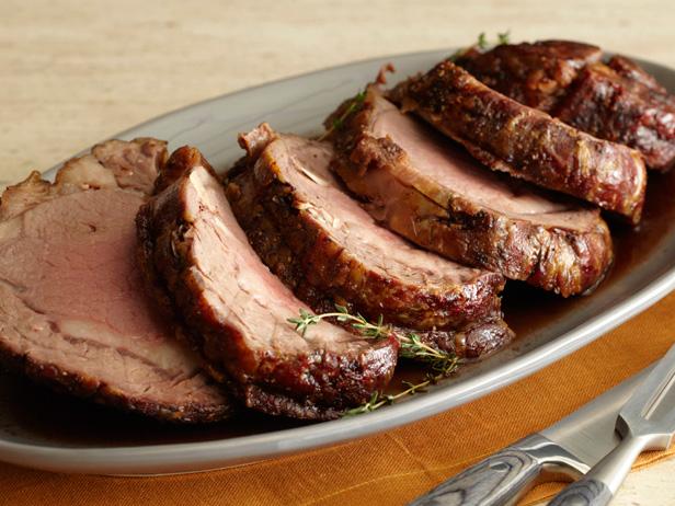 Roast Prime Rib With Thyme Au Jus Recipe Bobby Flay Food Network