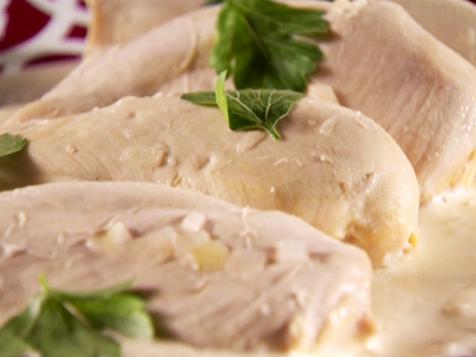 Champagne Poached Chicken with Grape Salad