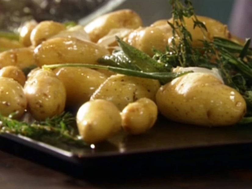 Roasted Fingerling Potatoes With Fresh Herbs And Garlic Recipe Tyler Florence Food Network