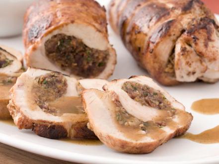 Turkey Roulade with Cranberry-Apricot Stuffing Recipe | Food Network ...