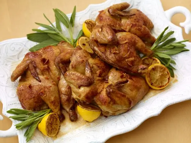 Butterflied Cornish Hens with Sage Butter Recipe | Sunny Anderson | Food Network