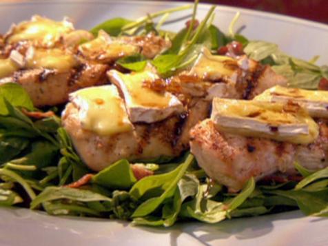 Grilled Chicken with Brie and Baby Spinach Salad