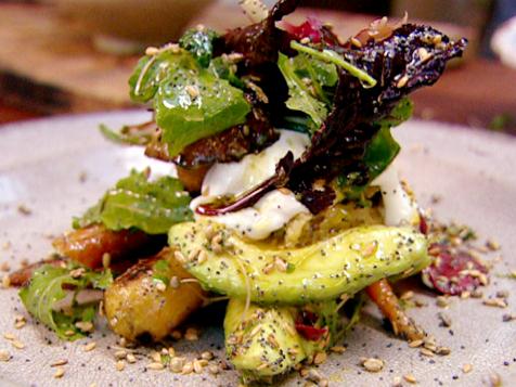 Roast Carrot and Avocado Salad with Orange and Lemon Dressing