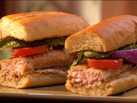 Catfish Hero with Seared Tomatoes and Herbed Mayo
