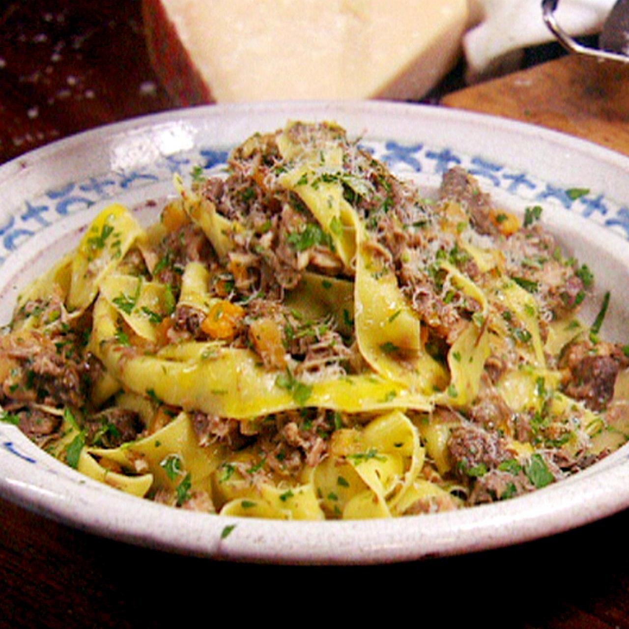 Pappardelle pasta on the hare