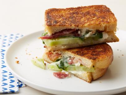 Bobby Flay's Grilled Brie and Goat Cheese with Bacon and Green Tomato As Seen On Food Network's Throwdown with Bobby Flay