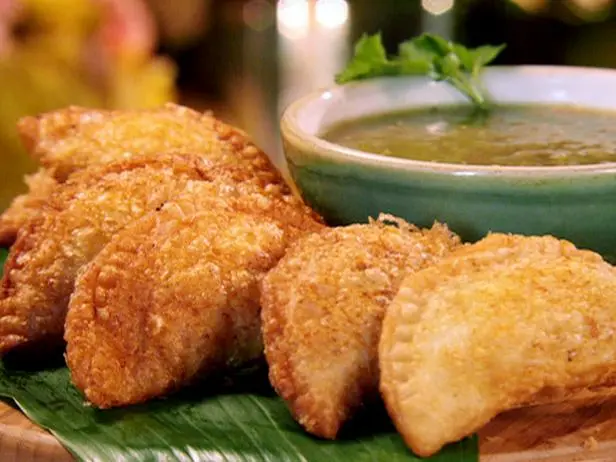 Spicy Chicken Empanadas with Orange Salsa Verde Recipe | Food Network Spicy Chicken Empanadas with Orange Salsa Verde