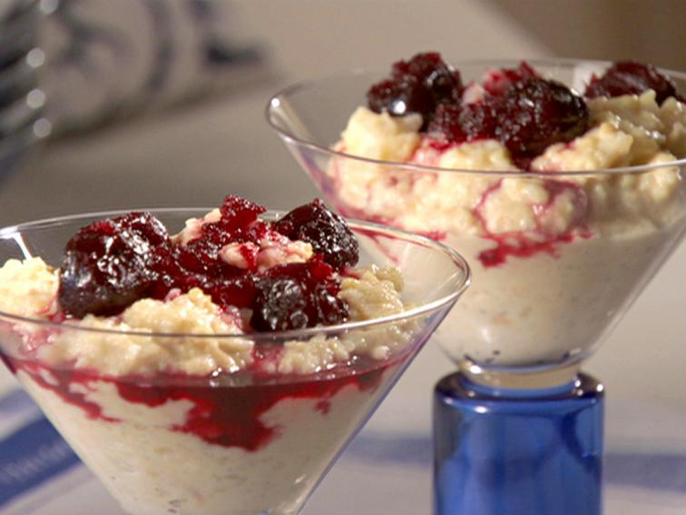 Toasted Coconut Rice Pudding With Cherry Sauce Recipe Sandra Lee 