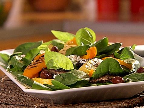 Spinach Salad with Grilled Mediterranean Vegetables