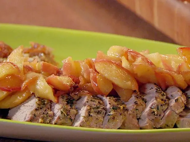 Uptown Pork Chops and Apple Sauce: Roast Pork Tenderloins with Escalloped Apples Recipe | Rachael Ra
