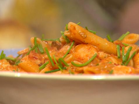 Seafood Pasta with Sherry Tomato Cream Sauce