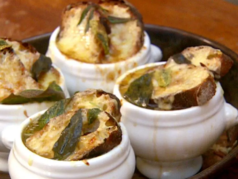 English Onion Soup with Sage and Cheddar Recipe | Jamie Oliver | Food