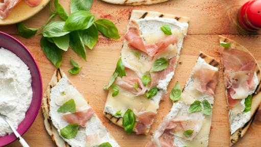 Italian Flatbread (Piadina) with Fontina and Prosciutto Recipe, Giada De  Laurentiis