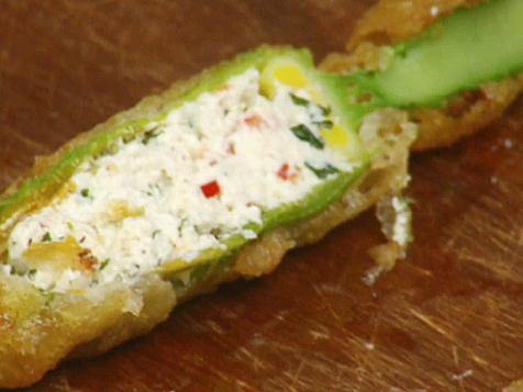 Crispy Zucchini Flowers Stuffed with Ricotta and Mint