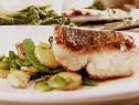 lr-0104Seared Wild Striped Bass with Sauteed Spring Vegetables