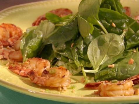 Shrimp 2 Ways: Soy Sauce-Grilled Shrimp with Spinach Salad and New-Style Scampi