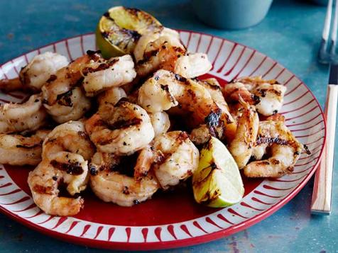 Grilled Shrimp Scampi Style with Soy Sauce, Fresh Ginger and Garlic