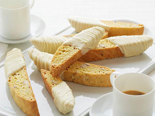 Almond and Lemon Biscotti Dipped in White Chocolate Recipe ...