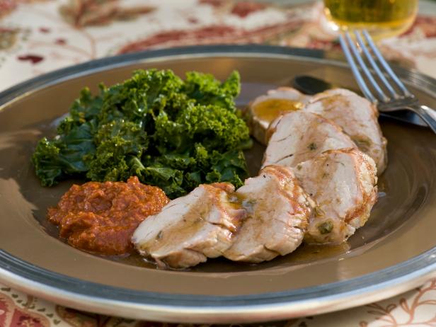 Grilled Pork Tenderloin with Hazelnut Romesco and Fresh Oregano Vinaigrette image