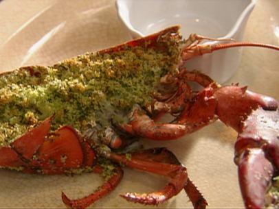 Baked Lobster With Garlic Butter Panko Recipe Tyler Florence Food Network