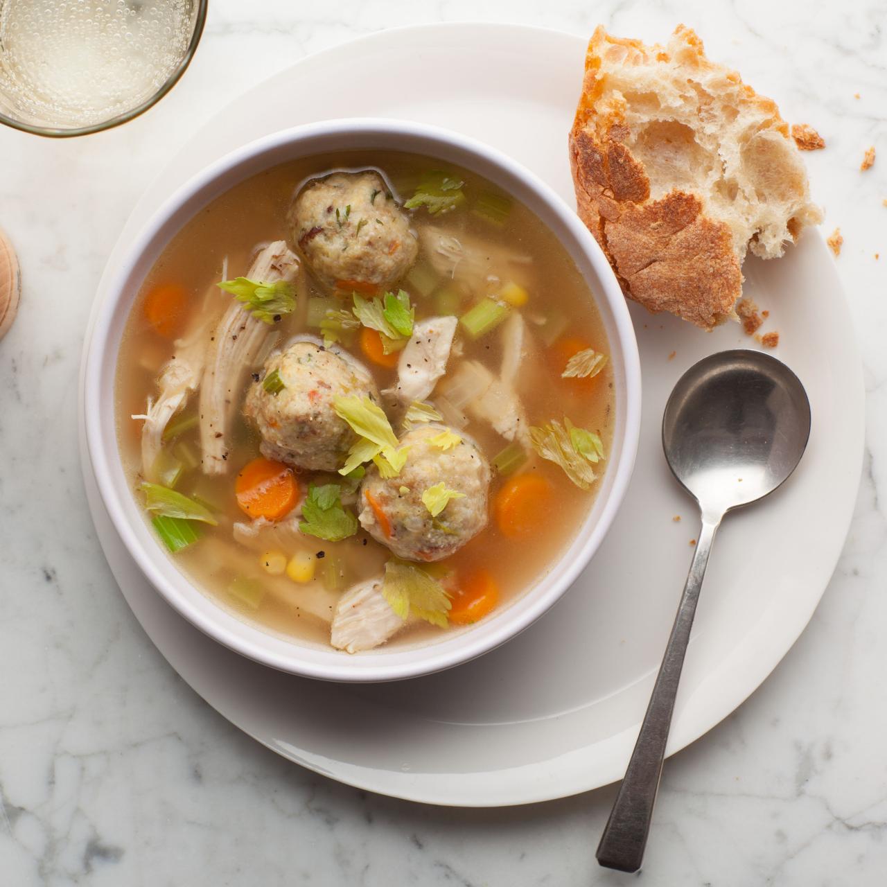 Stuffed Matzo Ball Soup With Chicken and Apples Recipe