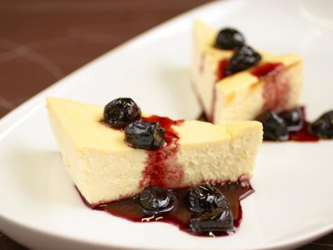 Ricotta Cheesecake with Warmed Cherries