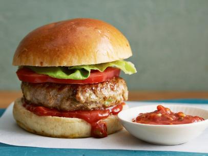 Cooking Channel 
Sunny Anderson 
Curry Pork Burgers Spicy Ketchup
Dinner in 30 Minutes or Less