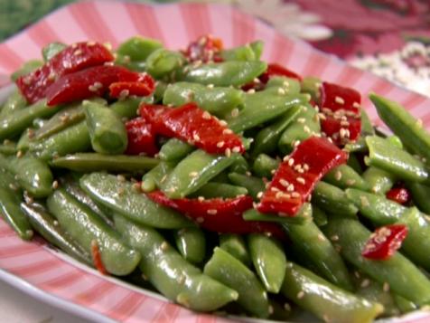 Sugar Snap Peas with Red Pepper