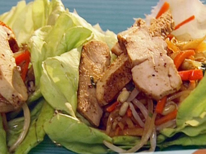 Spicy Szechuan Chicken Lettuce Wraps Recipe Aaron McCargo Jr. Food