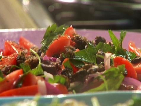 Puttanesca Tomato Salad with Fried Capers