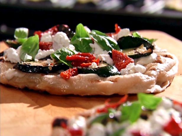 Grilled Zucchini and Herb Pizza