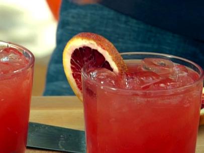 Two Glasses of Campari and Blood Orange Cocktail Garnished 
With a Blood Orange Slice