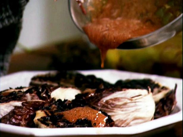 Grilled Radicchio with Honey and Pickled Shallots