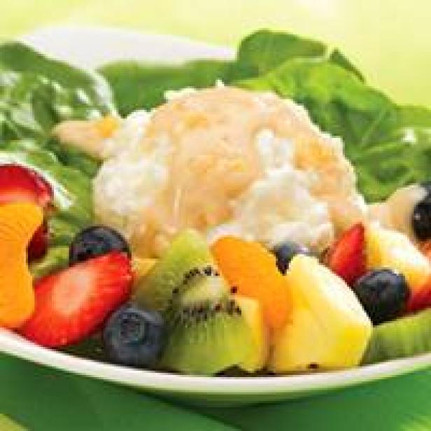 Fruit And Cottage Cheese With Creamy Peanut Butter Dressing Recipe