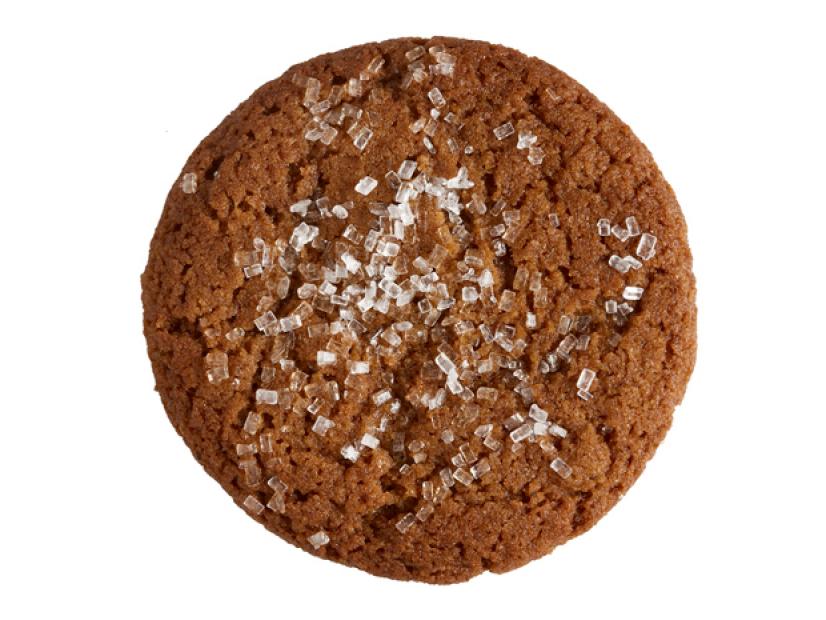 A ginger cookie with sugar sprinkled on top