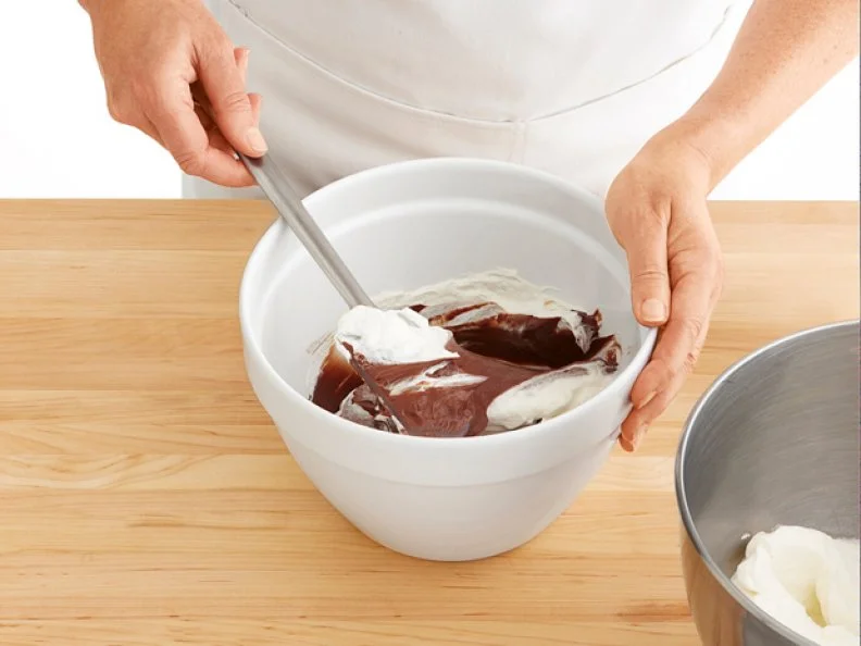 Blending Pastry Creme in a Mixing Bowl