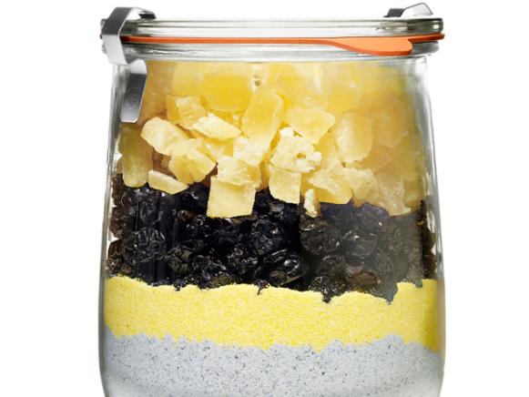 Layers of ingredients in a Holiday Gift Jar