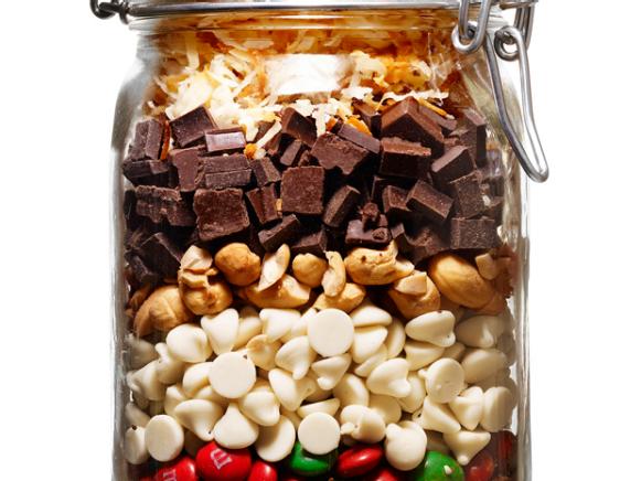 A Holiday Gift Jar with Layers of Ingredients