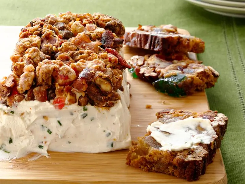 A Crumble Mixture atop a Herb Spread
