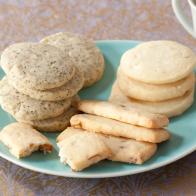 Claire Robinsons Shortbread Trio on a Seafoam Green Plate