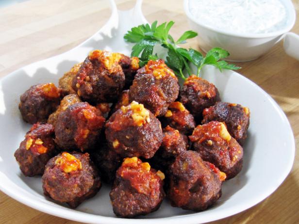 Cinnamon-Garlic Meatballs (with Tomato Sauce and Feta) image