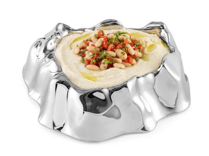 A Bean Dip in a silver collapsing container